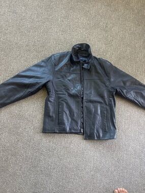 John Ashford Black Leather Bomber Jacket
